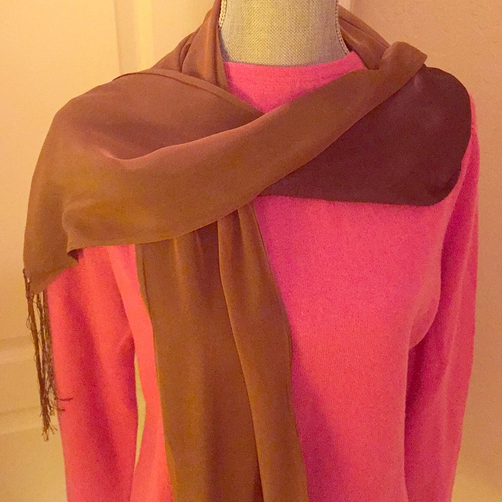 Vintage Reversible Fringed Scarf